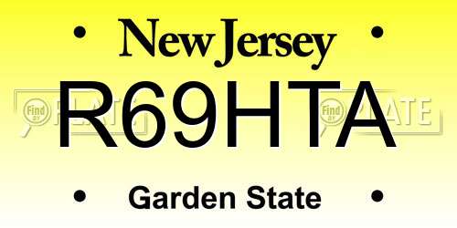 R69HTA New Jersey License Plate