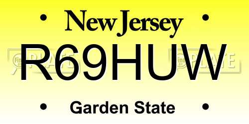 R69HUW New Jersey License Plate