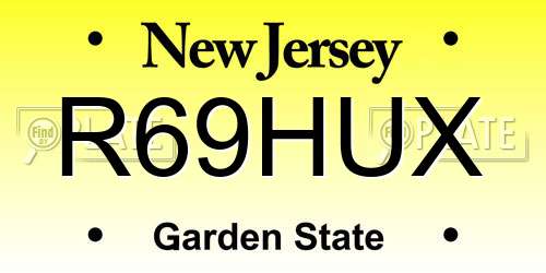 R69HUX New Jersey License Plate