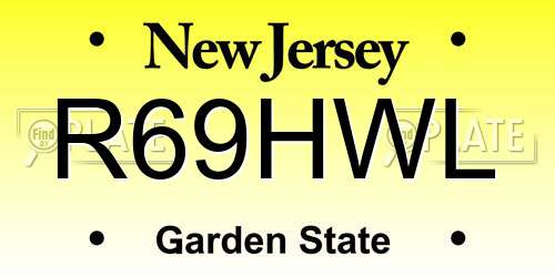 R69HWL New Jersey License Plate