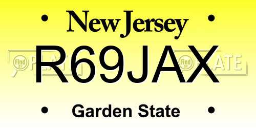 R69JAX New Jersey License Plate