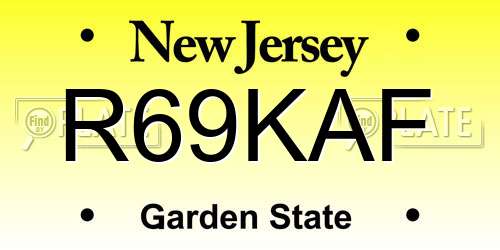 R69KAF New Jersey License Plate