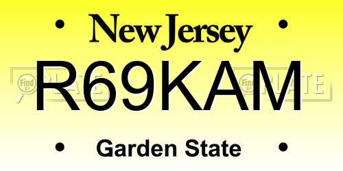 R69KAM New Jersey License Plate
