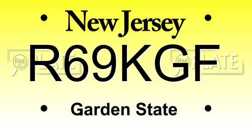 R69KGF New Jersey License Plate