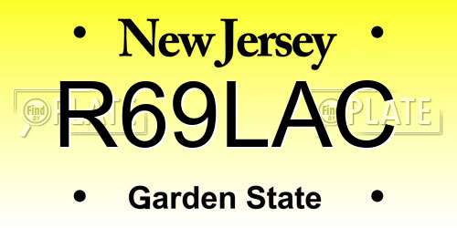 R69LAC New Jersey License Plate