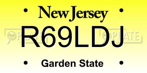 R69LDJ New Jersey License Plate