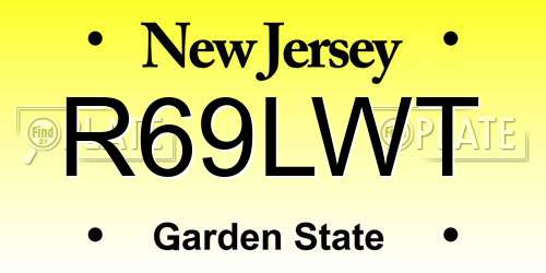 R69LWT New Jersey License Plate
