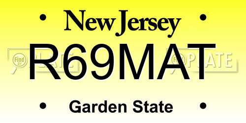 R69MAT New Jersey License Plate