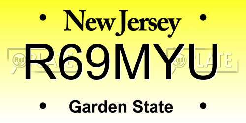 R69MYU New Jersey License Plate