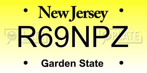 R69NPZ New Jersey License Plate