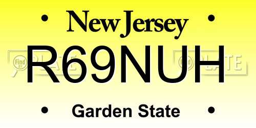 R69NUH New Jersey License Plate