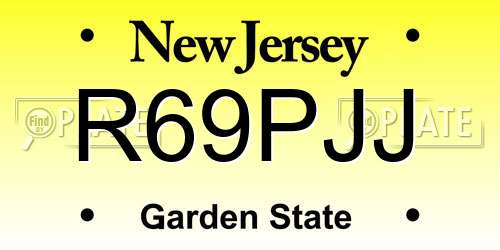 R69PJJ New Jersey License Plate