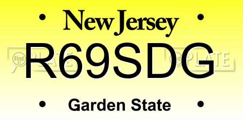 R69SDG New Jersey License Plate
