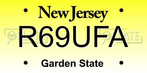 R69UFA New Jersey License Plate