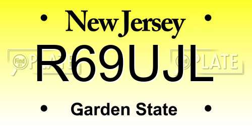 R69UJL New Jersey License Plate