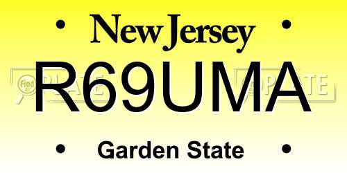 R69UMA New Jersey License Plate