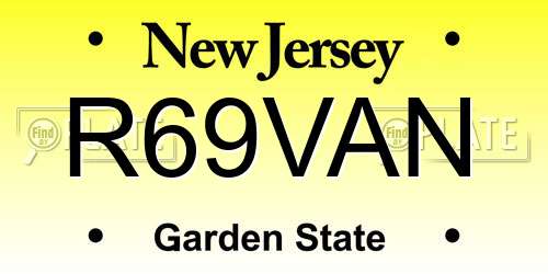 R69VAN New Jersey License Plate