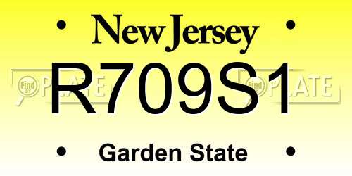 R709S1 New Jersey License Plate