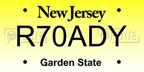 R70ADY New Jersey License Plate