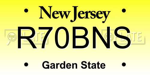 R70BNS New Jersey License Plate