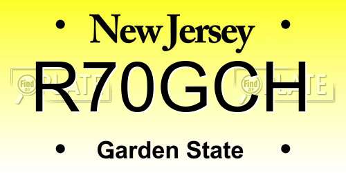 R70GCH New Jersey License Plate