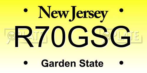 R70GSG New Jersey License Plate