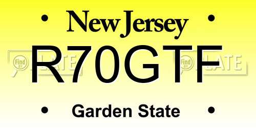 R70GTF New Jersey License Plate