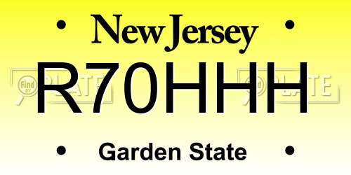 R70HHH New Jersey License Plate