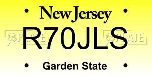 R70JLS New Jersey License Plate
