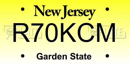 R70KCM New Jersey License Plate