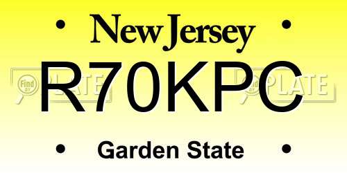 R70KPC New Jersey License Plate