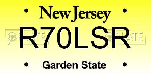 R70LSR New Jersey License Plate