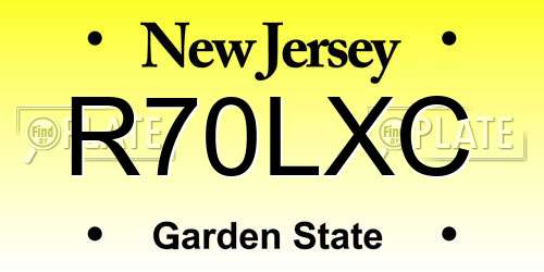 R70LXC New Jersey License Plate