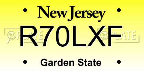 R70LXF New Jersey License Plate