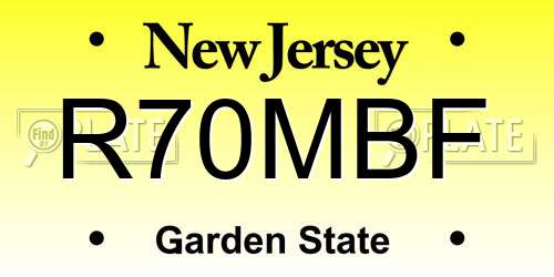 R70MBF New Jersey License Plate