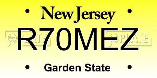 R70MEZ New Jersey License Plate