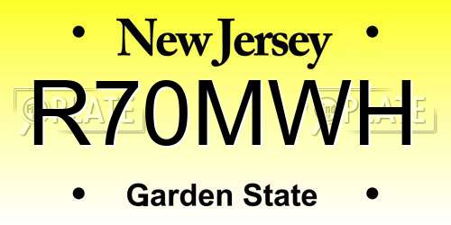 R70MWH New Jersey License Plate