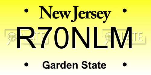 R70NLM New Jersey License Plate