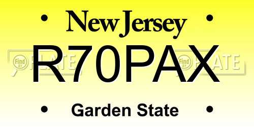 R70PAX New Jersey License Plate