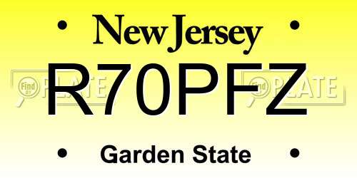 R70PFZ New Jersey License Plate
