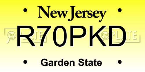 R70PKD New Jersey License Plate