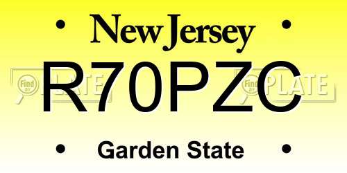 R70PZC New Jersey License Plate