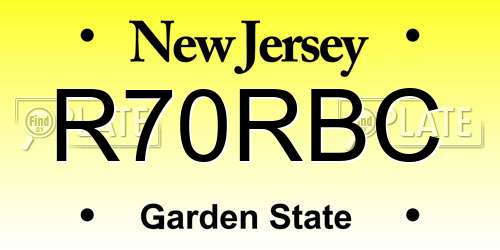 R70RBC New Jersey License Plate