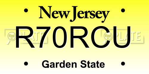 R70RCU New Jersey License Plate