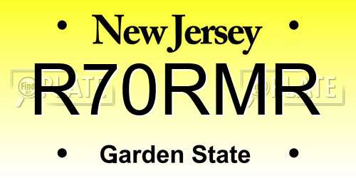 R70RMR New Jersey License Plate