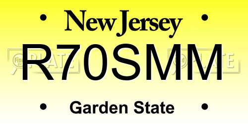 R70SMM New Jersey License Plate