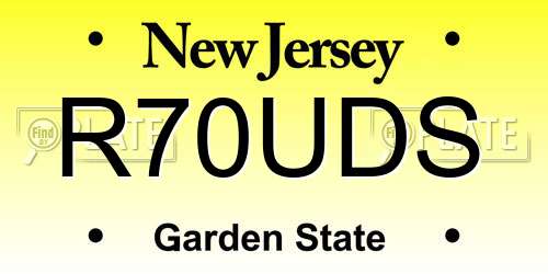 R70UDS New Jersey License Plate