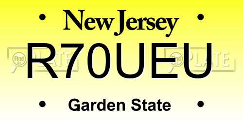 R70UEU New Jersey License Plate