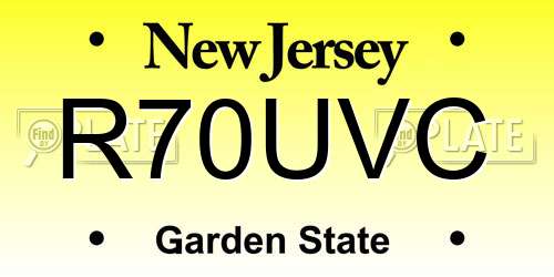 R70UVC New Jersey License Plate