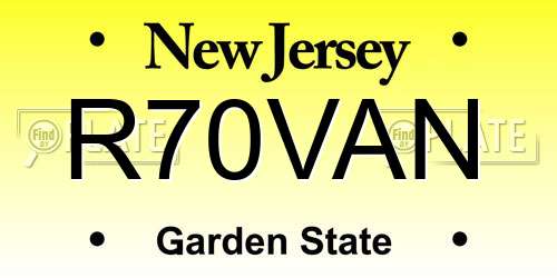 R70VAN New Jersey License Plate